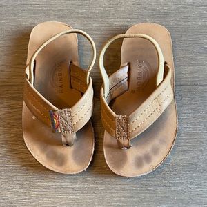 Tan leather Rainbow sandals, size 7/8